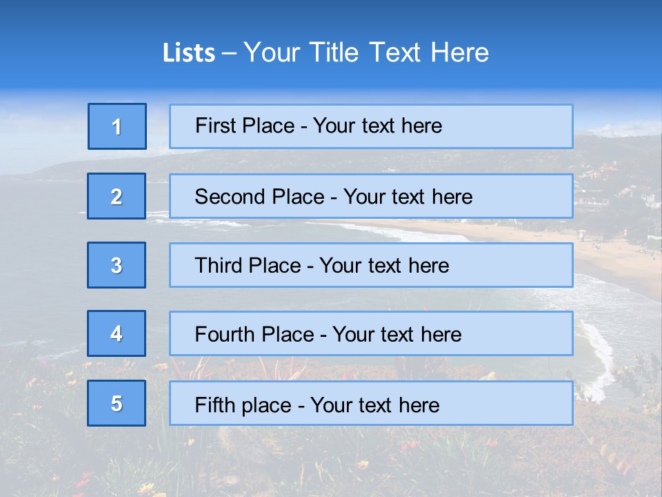 Laguna Beach Crescent Cove Looking South Towards Dana Point PowerPoint Template