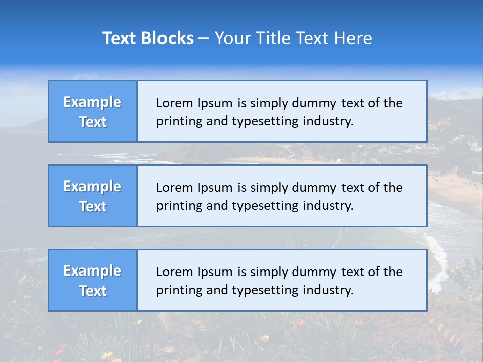 Laguna Beach Crescent Cove Looking South Towards Dana Point PowerPoint Template