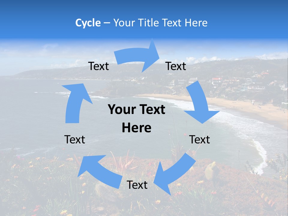 Laguna Beach Crescent Cove Looking South Towards Dana Point PowerPoint Template