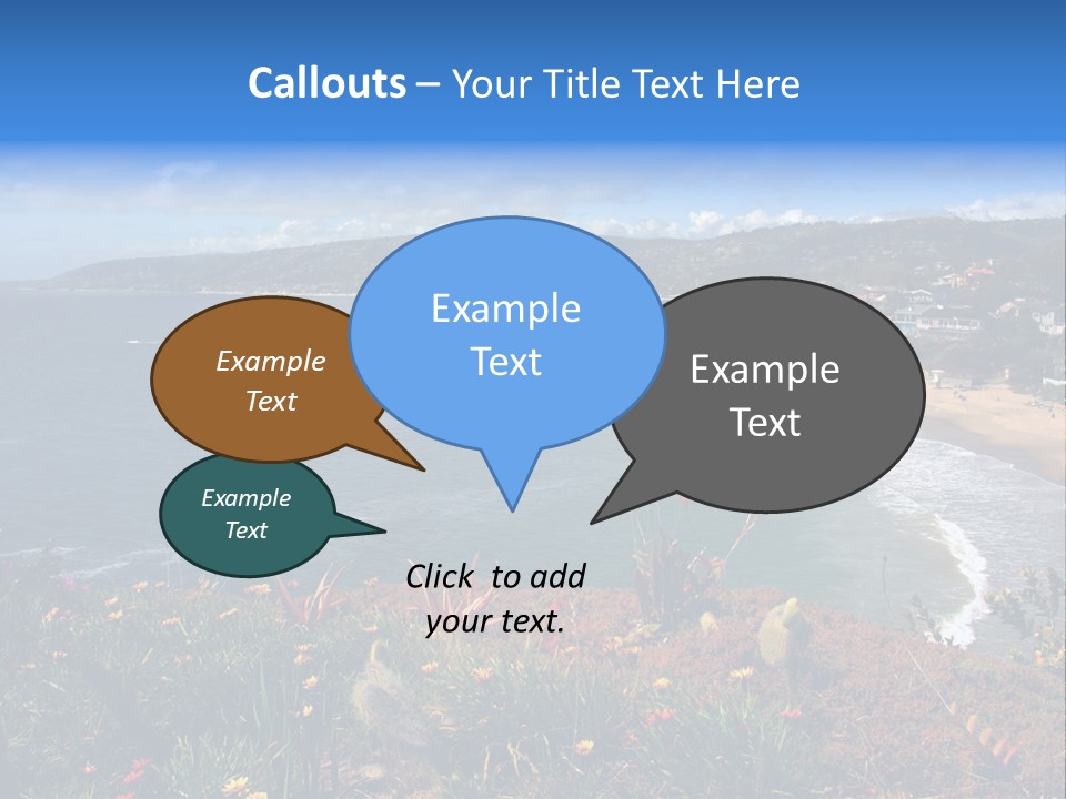 Laguna Beach Crescent Cove Looking South Towards Dana Point PowerPoint Template