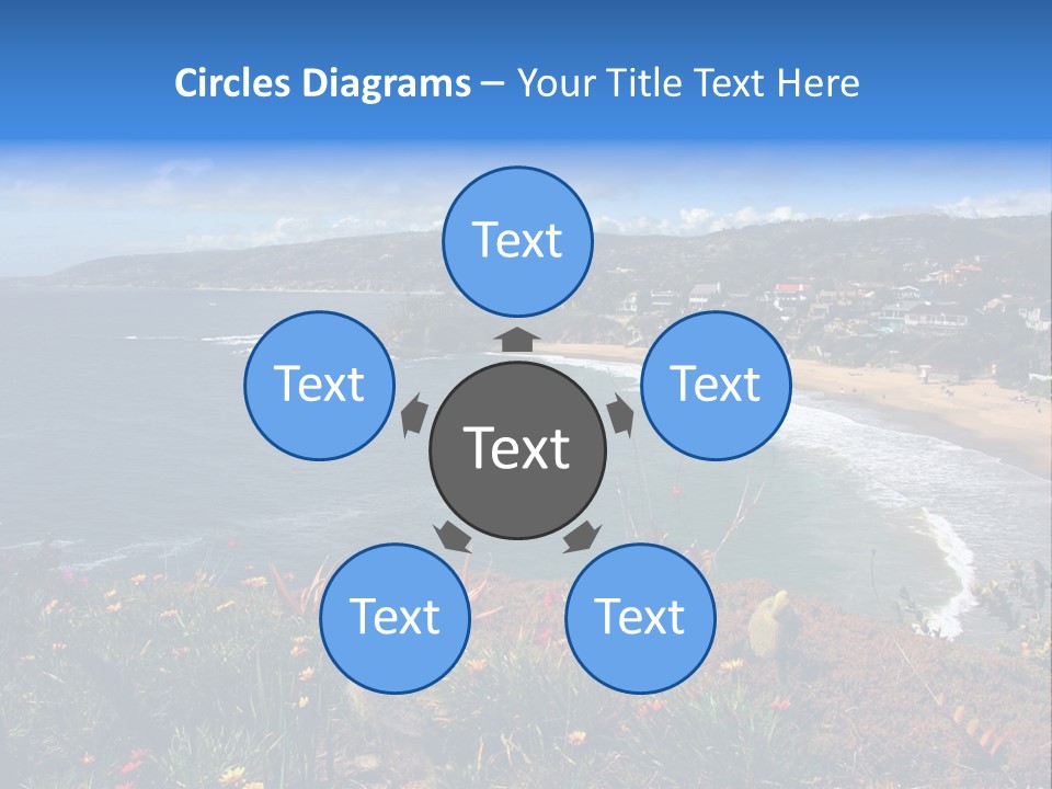 Laguna Beach Crescent Cove Looking South Towards Dana Point PowerPoint Template