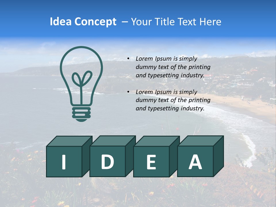 Laguna Beach Crescent Cove Looking South Towards Dana Point PowerPoint Template