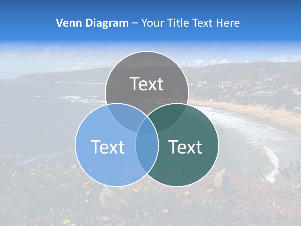 Laguna Beach Crescent Cove Looking South Towards Dana Point PowerPoint Template