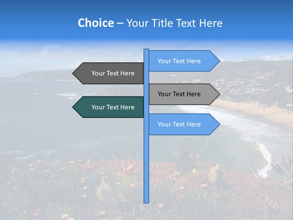 Laguna Beach Crescent Cove Looking South Towards Dana Point PowerPoint Template