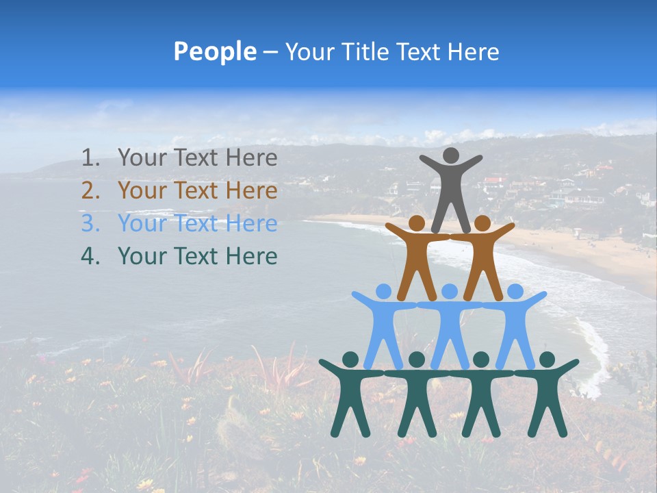 Laguna Beach Crescent Cove Looking South Towards Dana Point PowerPoint Template