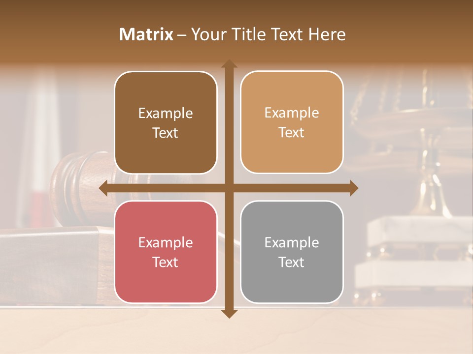 Legal Concept Still Life In A Courtroom With American And Californian Flags In The Background PowerPoint Template