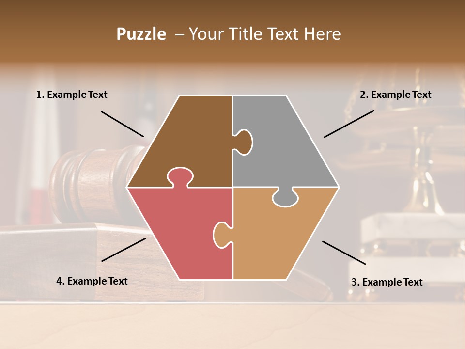 Legal Concept Still Life In A Courtroom With American And Californian Flags In The Background PowerPoint Template