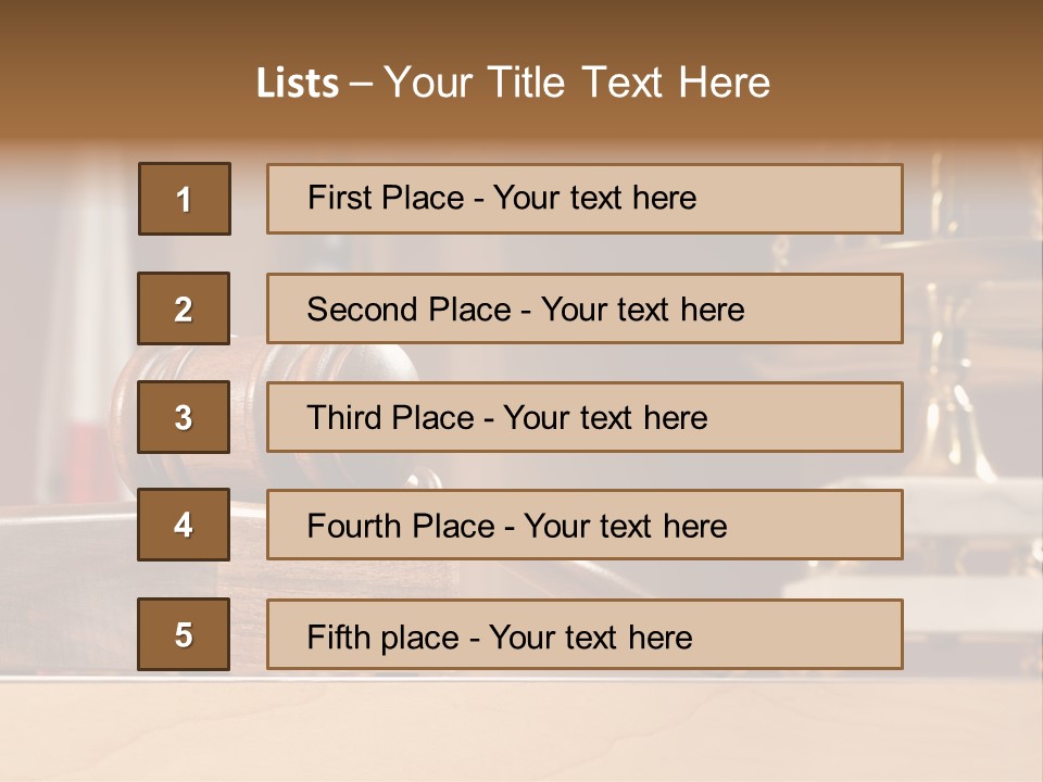 Legal Concept Still Life In A Courtroom With American And Californian Flags In The Background PowerPoint Template