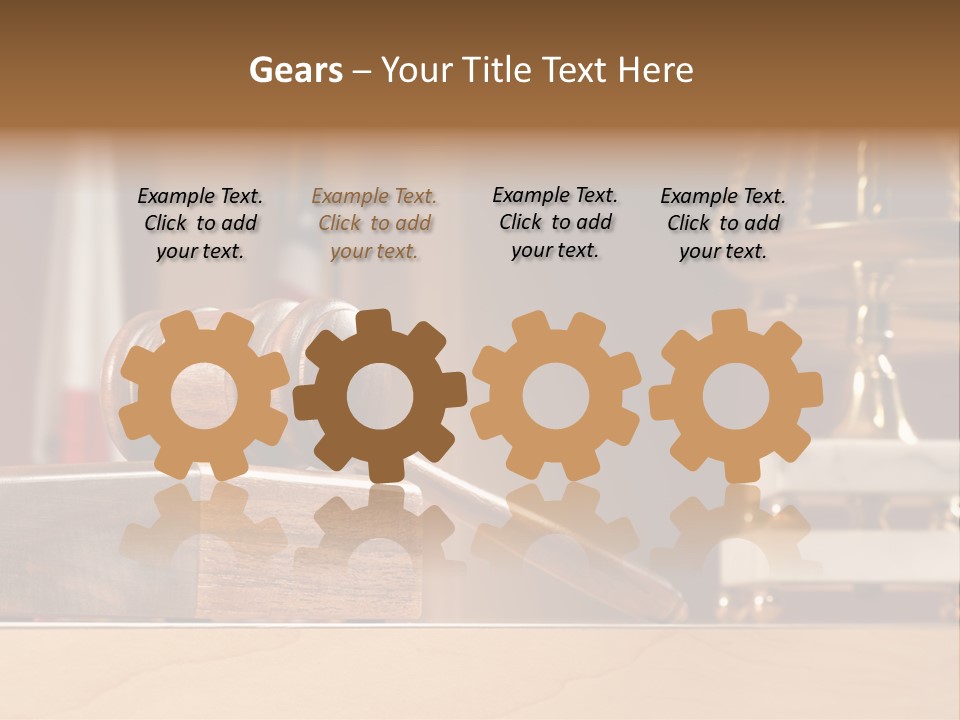 Legal Concept Still Life In A Courtroom With American And Californian Flags In The Background PowerPoint Template