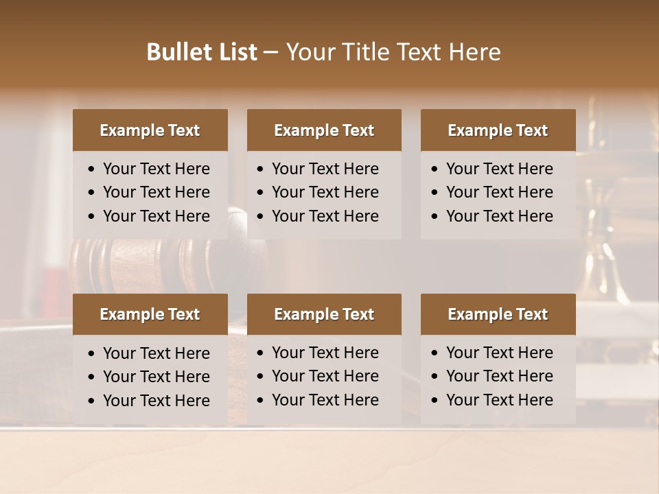 Legal Concept Still Life In A Courtroom With American And Californian Flags In The Background PowerPoint Template