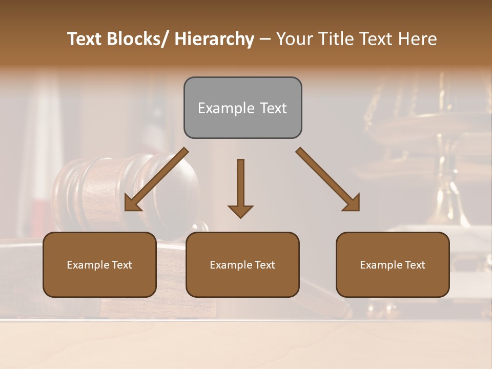 Legal Concept Still Life In A Courtroom With American And Californian Flags In The Background PowerPoint Template