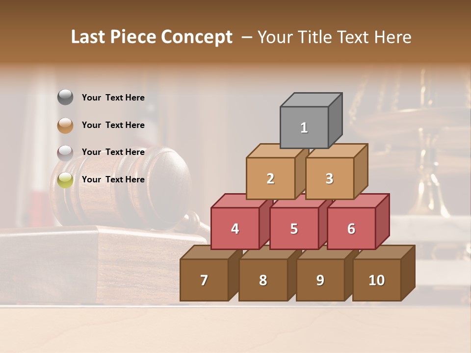 Legal Concept Still Life In A Courtroom With American And Californian Flags In The Background PowerPoint Template