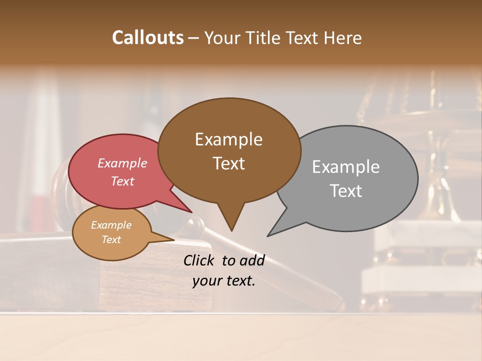 Legal Concept Still Life In A Courtroom With American And Californian Flags In The Background PowerPoint Template