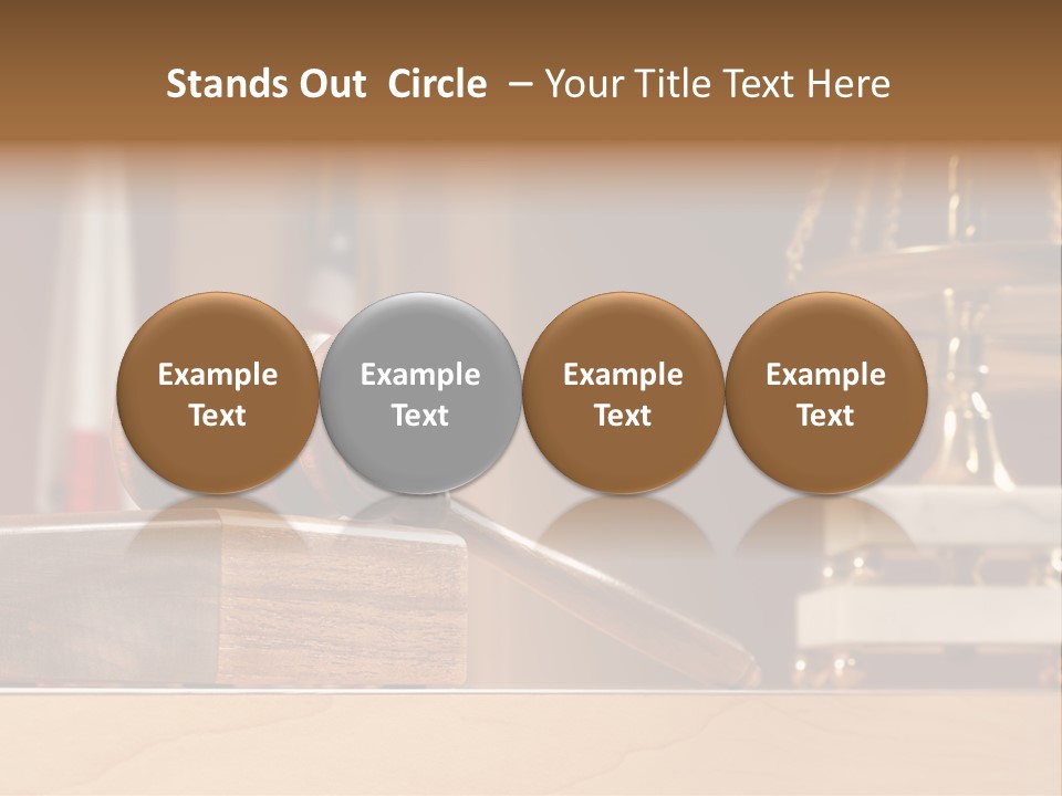 Legal Concept Still Life In A Courtroom With American And Californian Flags In The Background PowerPoint Template