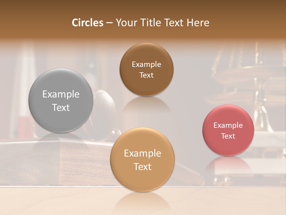 Legal Concept Still Life In A Courtroom With American And Californian Flags In The Background PowerPoint Template