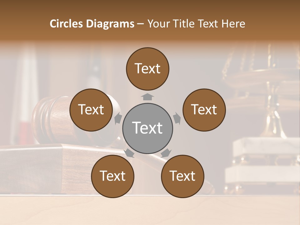 Legal Concept Still Life In A Courtroom With American And Californian Flags In The Background PowerPoint Template