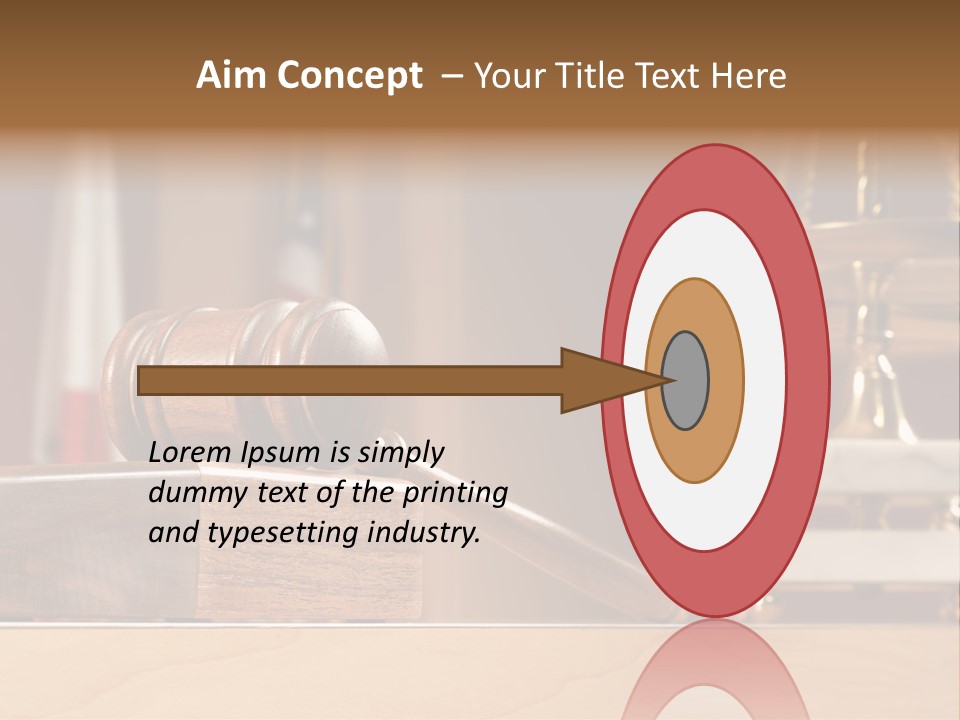 Legal Concept Still Life In A Courtroom With American And Californian Flags In The Background PowerPoint Template