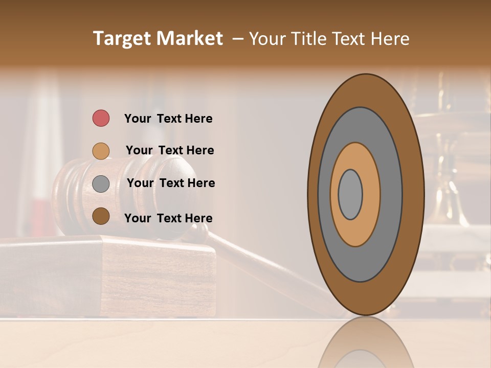 Legal Concept Still Life In A Courtroom With American And Californian Flags In The Background PowerPoint Template