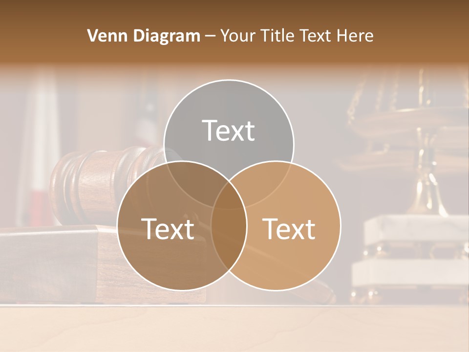 Legal Concept Still Life In A Courtroom With American And Californian Flags In The Background PowerPoint Template