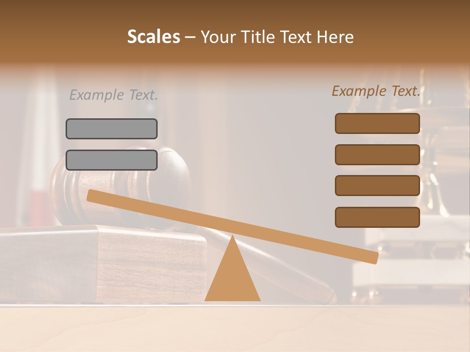 Legal Concept Still Life In A Courtroom With American And Californian Flags In The Background PowerPoint Template