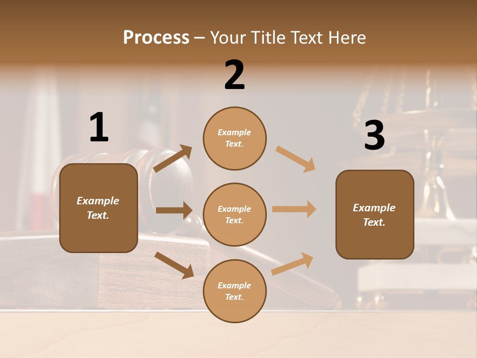 Legal Concept Still Life In A Courtroom With American And Californian Flags In The Background PowerPoint Template