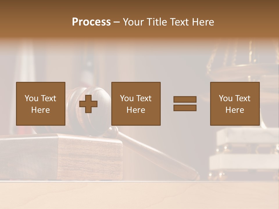 Legal Concept Still Life In A Courtroom With American And Californian Flags In The Background PowerPoint Template