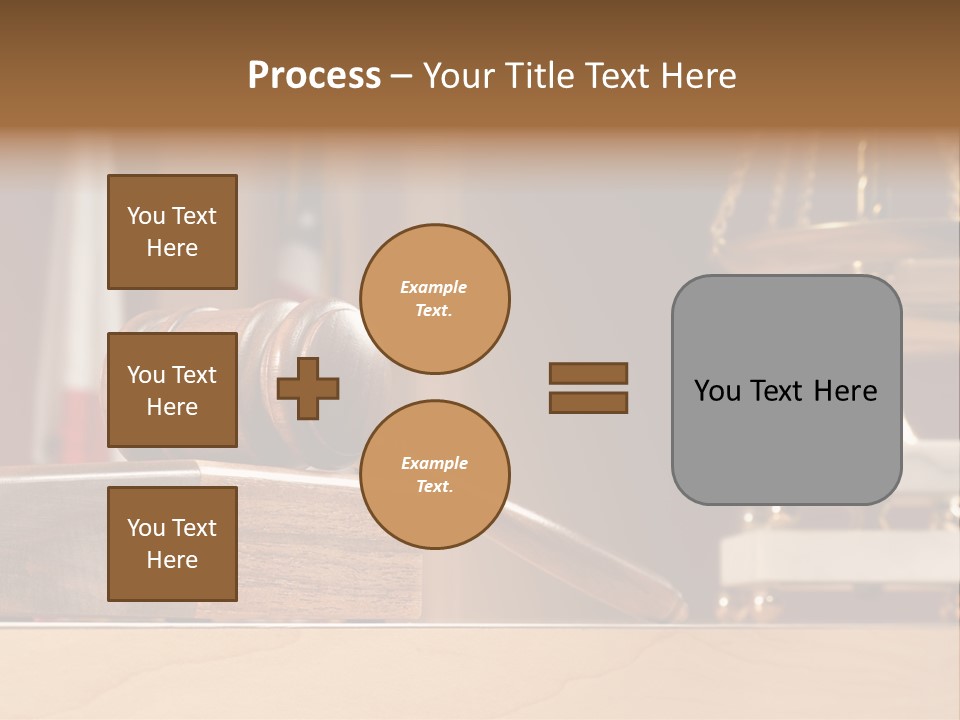Legal Concept Still Life In A Courtroom With American And Californian Flags In The Background PowerPoint Template