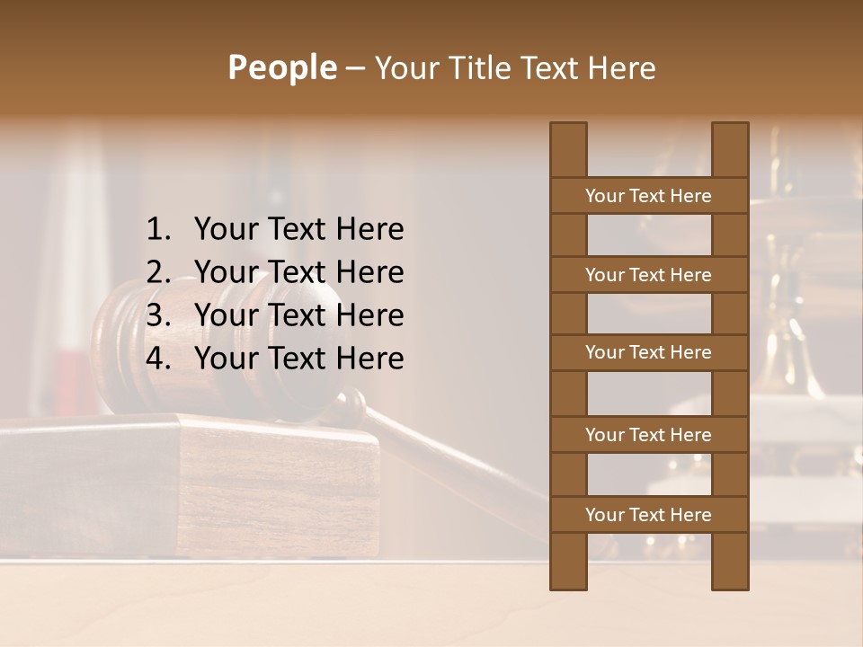 Legal Concept Still Life In A Courtroom With American And Californian Flags In The Background PowerPoint Template