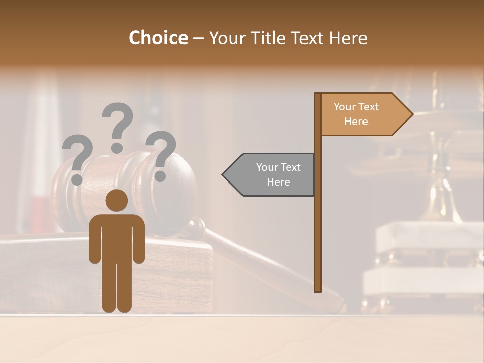 Legal Concept Still Life In A Courtroom With American And Californian Flags In The Background PowerPoint Template