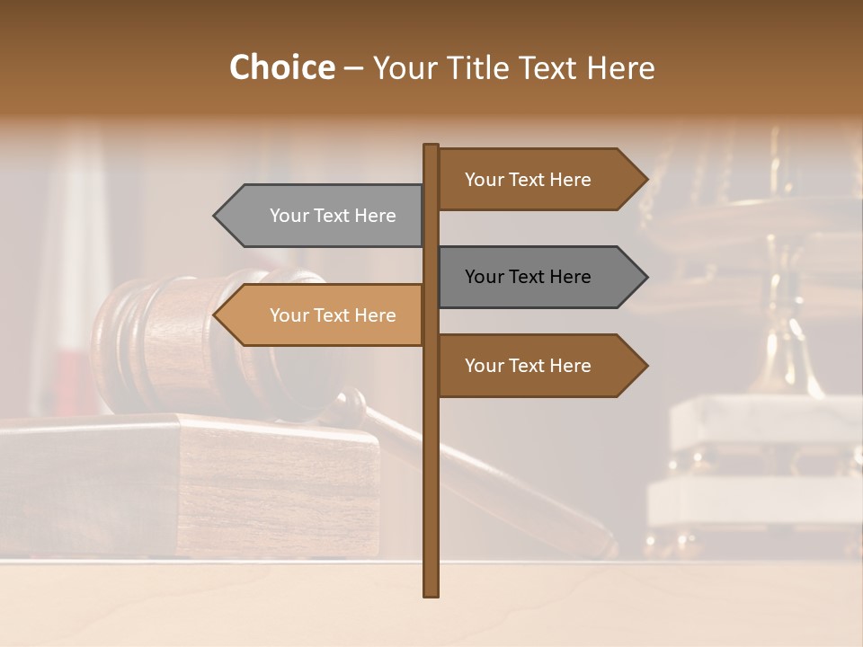 Legal Concept Still Life In A Courtroom With American And Californian Flags In The Background PowerPoint Template