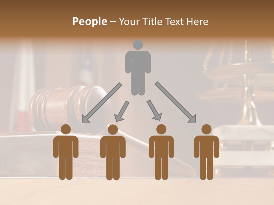 Legal Concept Still Life In A Courtroom With American And Californian Flags In The Background PowerPoint Template