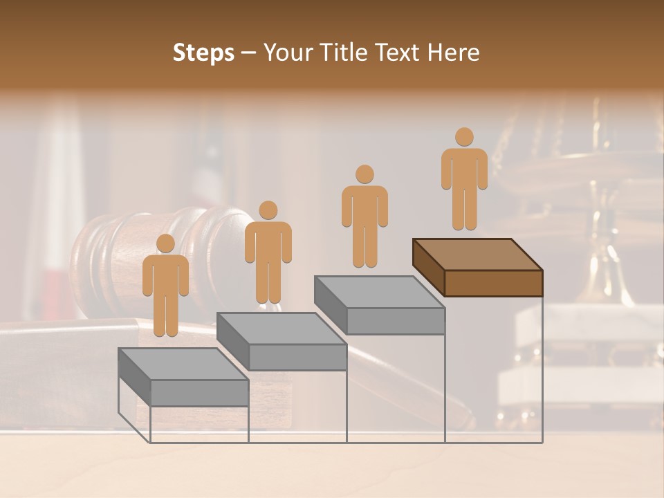 Legal Concept Still Life In A Courtroom With American And Californian Flags In The Background PowerPoint Template