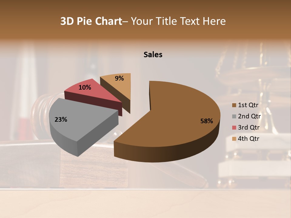 Legal Concept Still Life In A Courtroom With American And Californian Flags In The Background PowerPoint Template