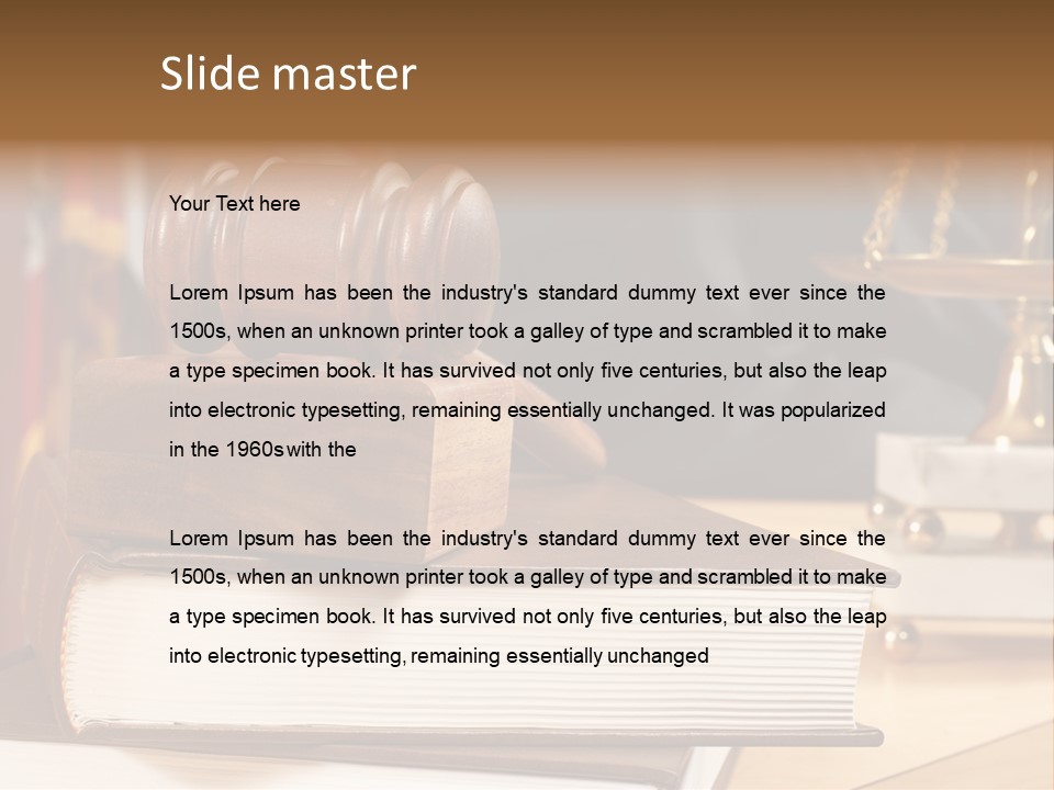 Books And Legal Research In The Courthouse PowerPoint Template