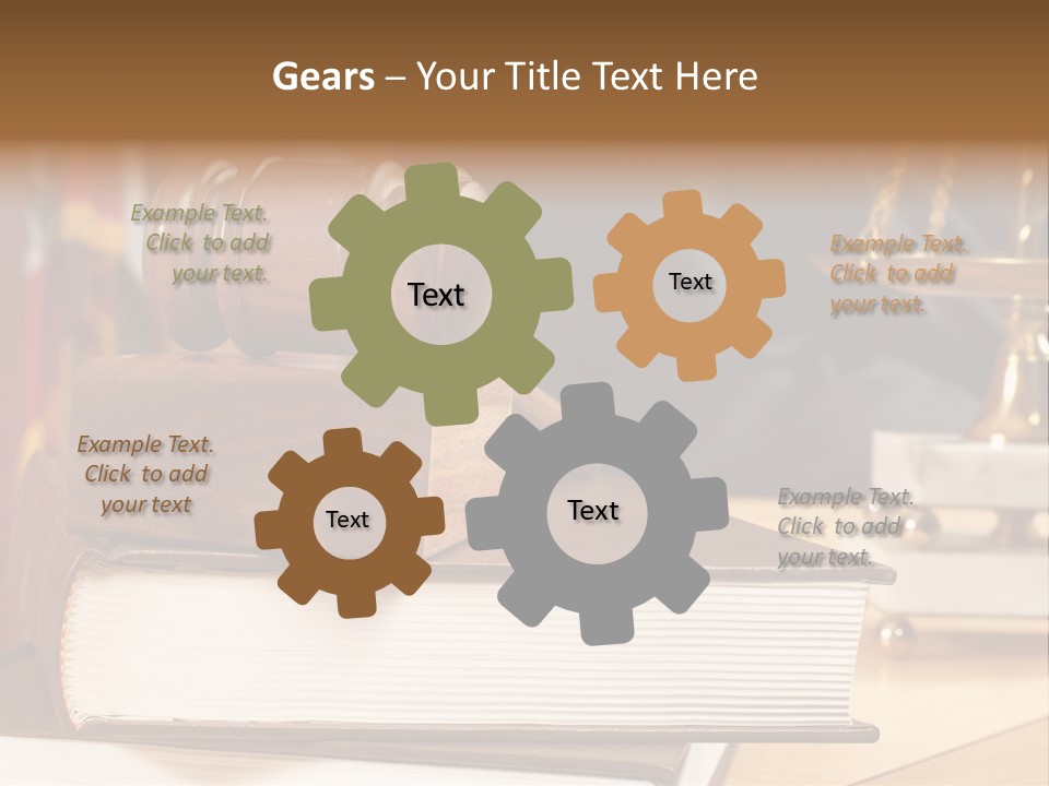 Books And Legal Research In The Courthouse PowerPoint Template