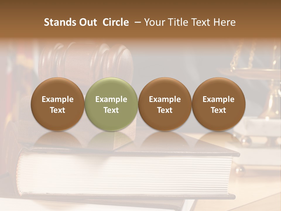 Books And Legal Research In The Courthouse PowerPoint Template