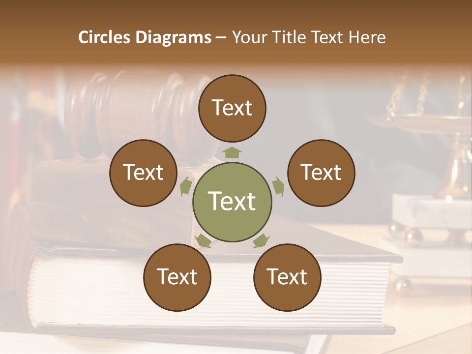 Books And Legal Research In The Courthouse PowerPoint Template