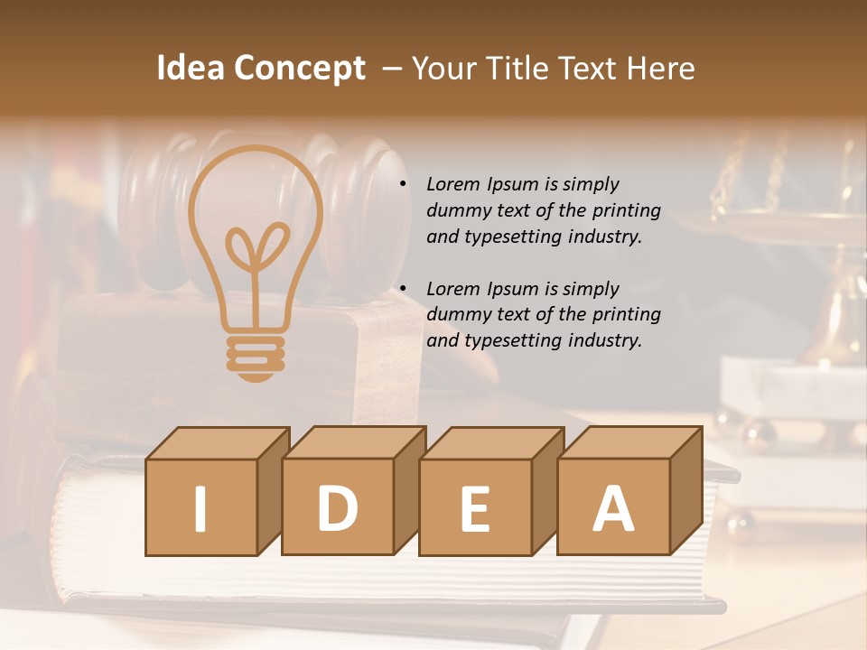 Books And Legal Research In The Courthouse PowerPoint Template