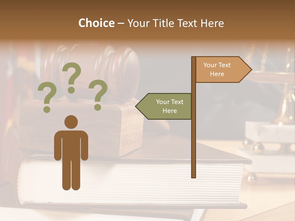Books And Legal Research In The Courthouse PowerPoint Template