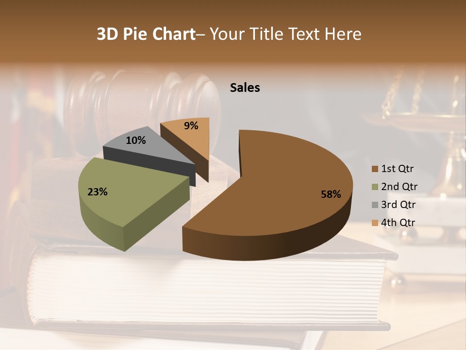 Books And Legal Research In The Courthouse PowerPoint Template