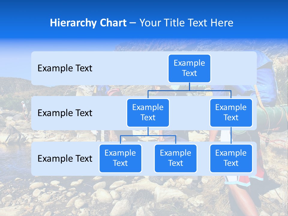 Group Of Hikers Crosses Small River In Mountains. Shot In The Langeberge Highlands Near Grootrivier And Gouritsrivier Rivers Crossing, Garden Route, Western Cape, South Africa. PowerPoint Template