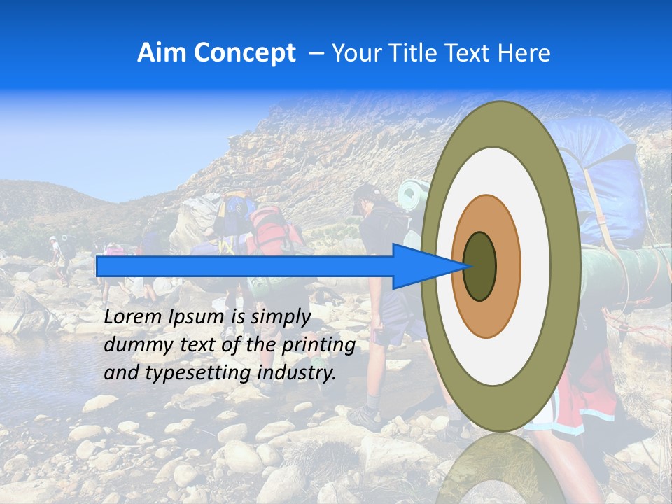 Group Of Hikers Crosses Small River In Mountains. Shot In The Langeberge Highlands Near Grootrivier And Gouritsrivier Rivers Crossing, Garden Route, Western Cape, South Africa. PowerPoint Template