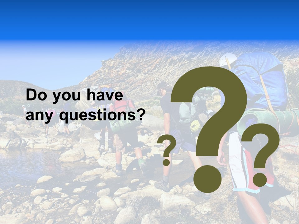 Group Of Hikers Crosses Small River In Mountains. Shot In The Langeberge Highlands Near Grootrivier And Gouritsrivier Rivers Crossing, Garden Route, Western Cape, South Africa. PowerPoint Template