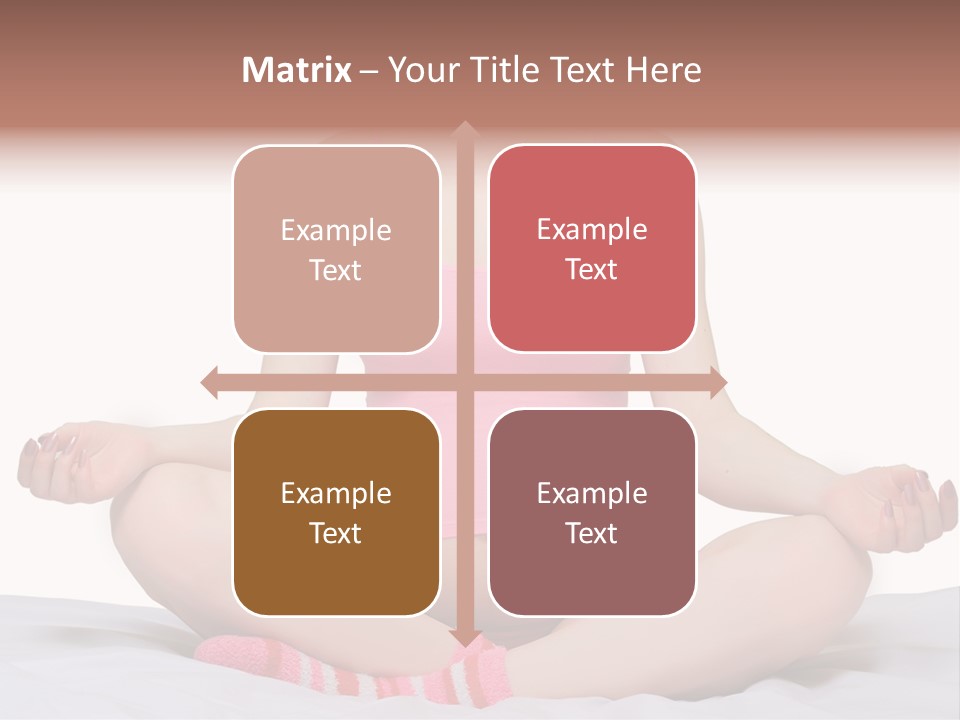 Pregnant Woman Sitting In Lotus Pose On The Bed With White Background PowerPoint Template