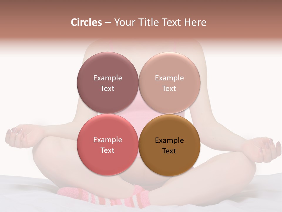 Pregnant Woman Sitting In Lotus Pose On The Bed With White Background PowerPoint Template