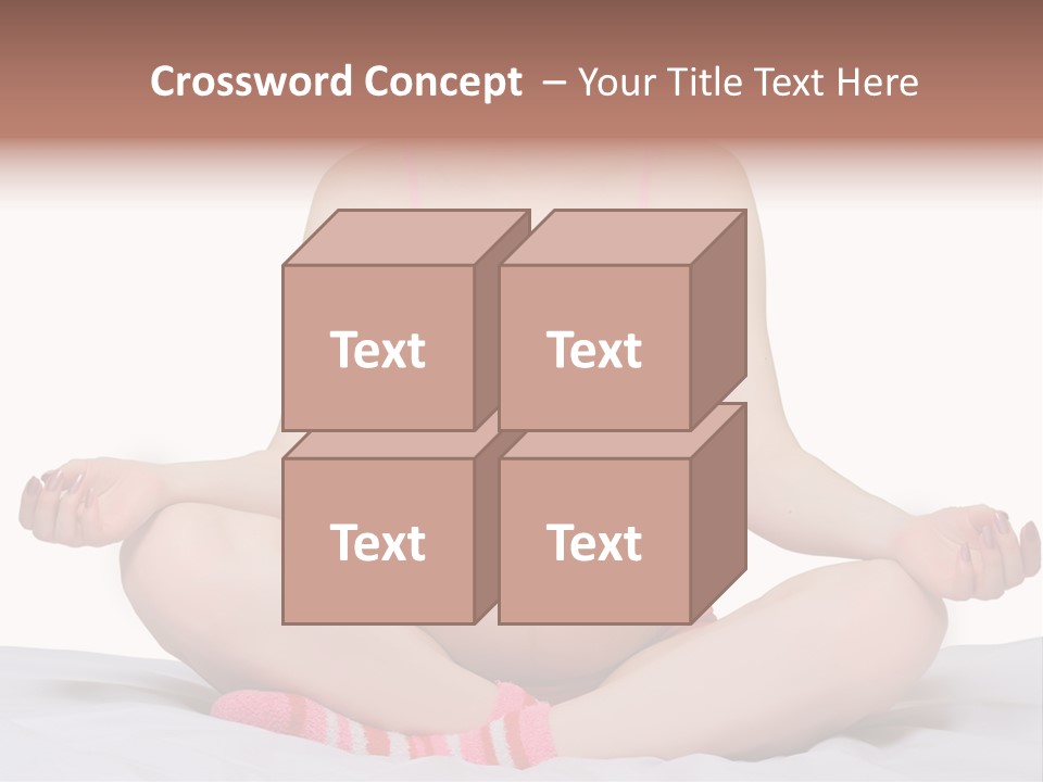 Pregnant Woman Sitting In Lotus Pose On The Bed With White Background PowerPoint Template