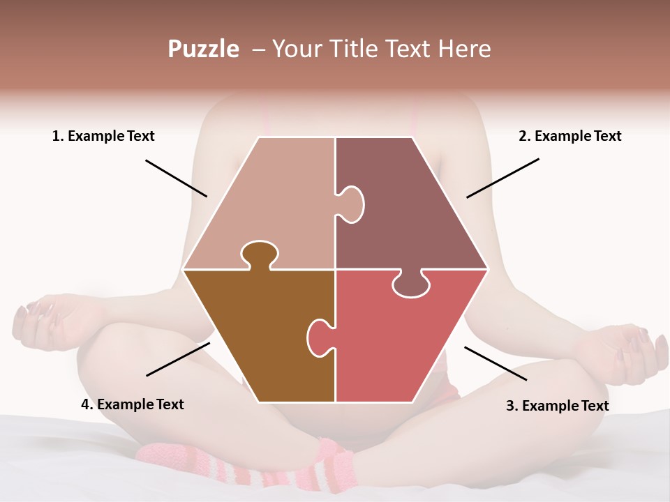 Pregnant Woman Sitting In Lotus Pose On The Bed With White Background PowerPoint Template