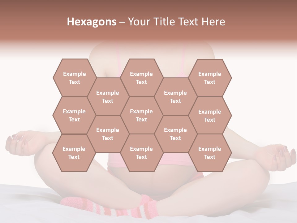 Pregnant Woman Sitting In Lotus Pose On The Bed With White Background PowerPoint Template