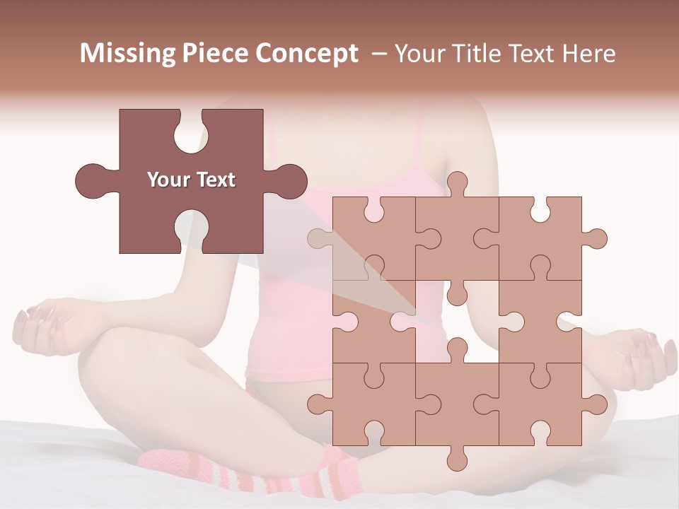 Pregnant Woman Sitting In Lotus Pose On The Bed With White Background PowerPoint Template