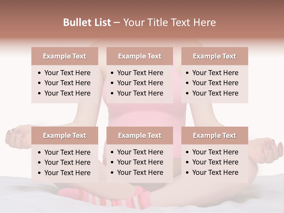 Pregnant Woman Sitting In Lotus Pose On The Bed With White Background PowerPoint Template